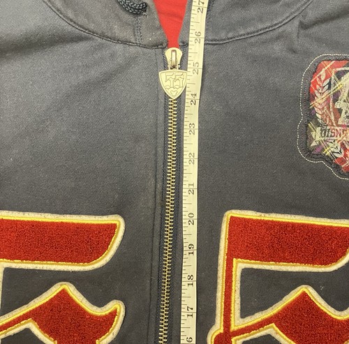 Disneyland 55th Anniversary Full Zip Navy Sweatshirt Red Lining Size Large - Picture 13 of 14