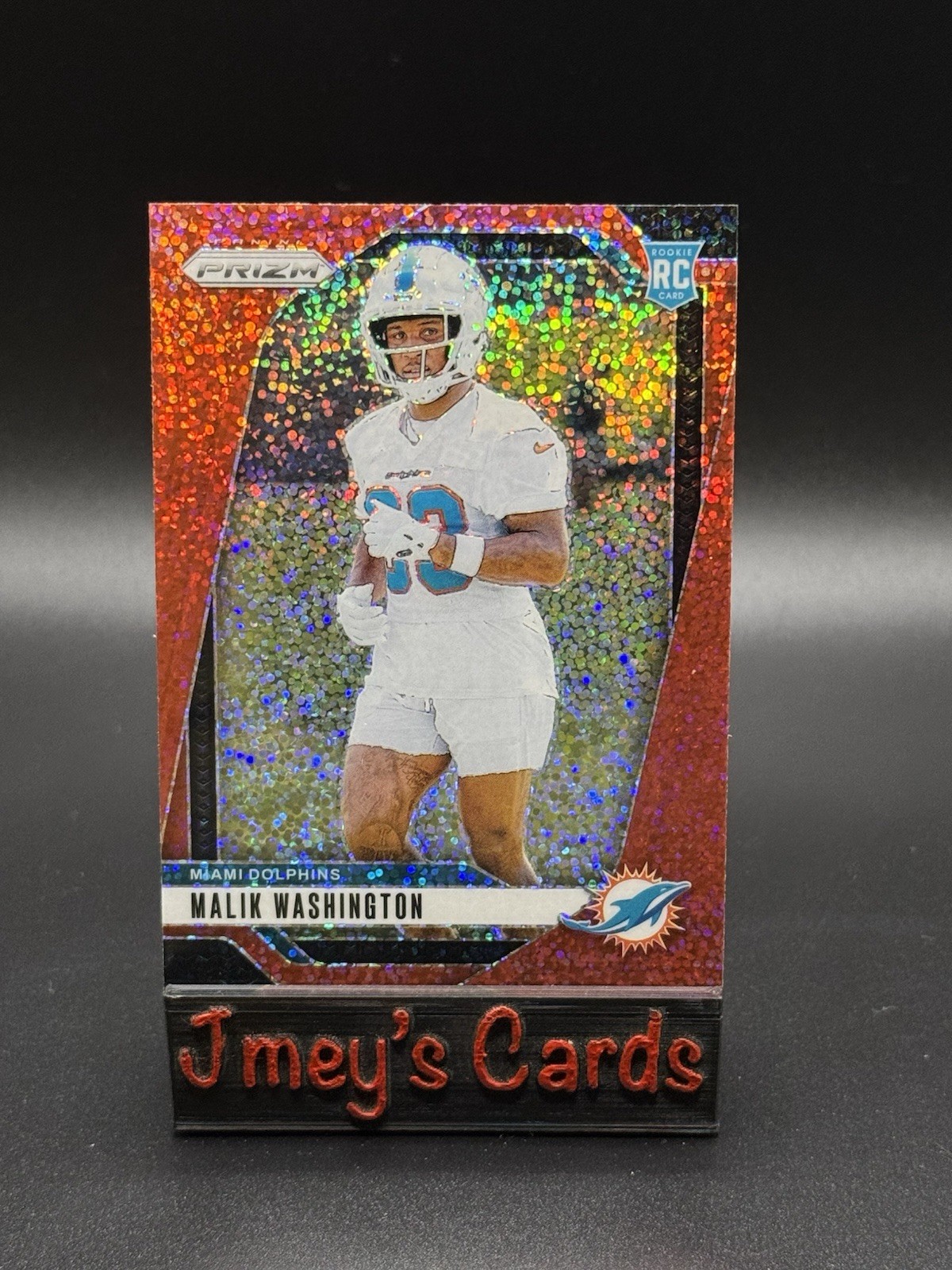 2024 Malik Washington Red Sparkle Prizm #371 NFL Miami Dolphins