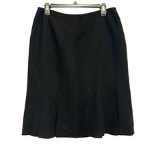 Sag Harbor Black A-Line Skirt Size 12 Career Office Classic Midi Flare