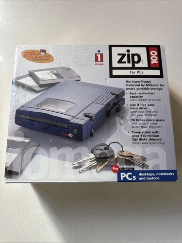 Iomega 10919 Zip 100 Drive (Parallel Port) New, FACTORY SEALED.!!!