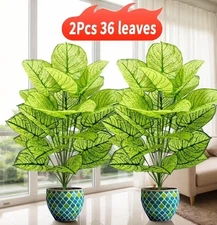 2 Large Artificial Plant 36Realistic Leaves Perfect For Home/Office No Basin!