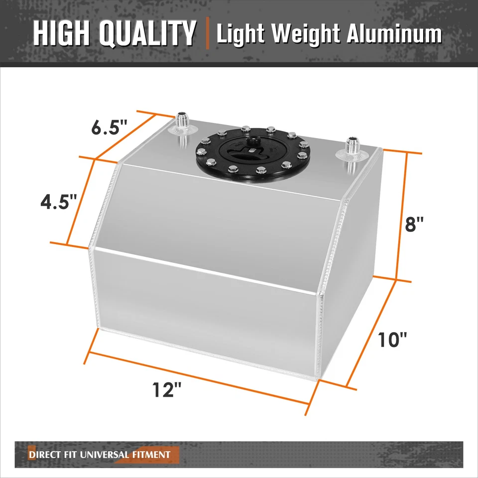 Tanque de gas/cella de combustible metálico de aluminio ligero de 4 galones con tapa de liberación rápida Foto 4 de 4
