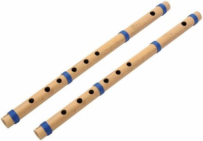 Flute Natural Bamboo  Wooden Indian Musical Instrument Bansuri Scale A+G 2PCS