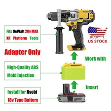 1x Adapter for Ryobi 18V Platform Battery To Power for DeWalt 20v MAX XR Tools
