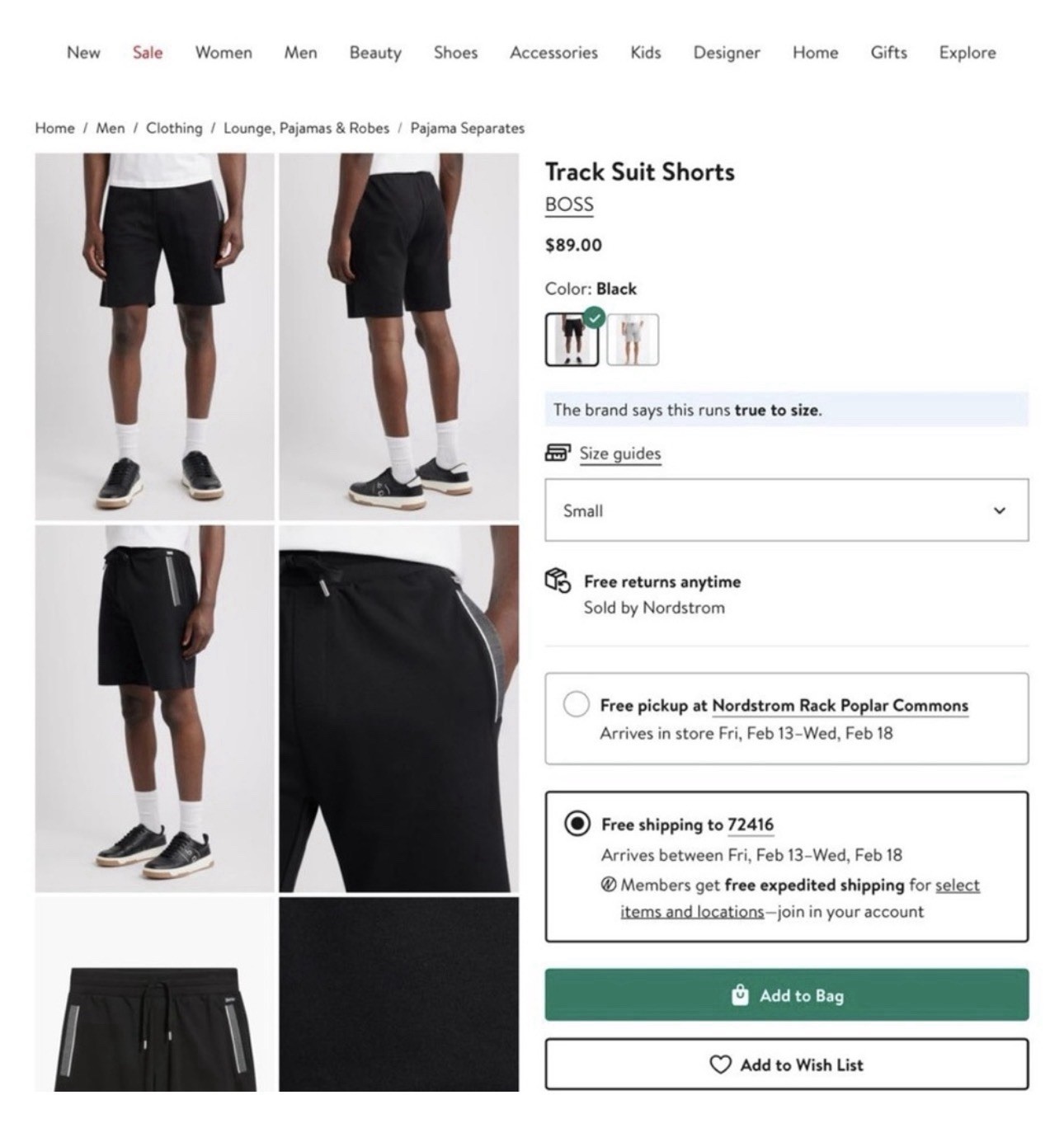 Hugo Boss Men's Black Lounge ShortsNEW With Tags Size M thumbnail 5