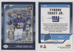 2024 Panini Donruss Optic Rated Purple Prizm /35 Tyrone Tracy Jr Rookie Auto RC