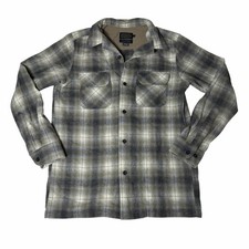 Pendleton Original Board Shirt Mens M 100 Virgin Wool Plaid 1964 Archive Gray