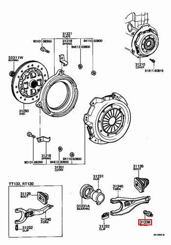 Genuine Hilux LN191 LN172 LN171 LN170 LN167 LN166 Clutch Fork Pivot Ball Bolt - Picture 17 of 20
