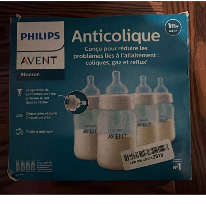 Philips Avent Anti-Colic Baby Bottles 9oz 260ml 1 Month+ Air Free Vent Pack of 4