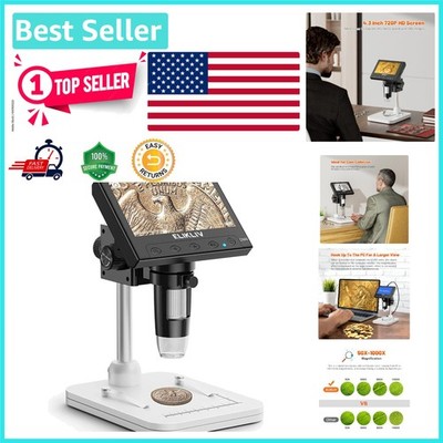 Rechargeable 1000x Digital Coin Microscope with 8 LED Lights - Great Gift