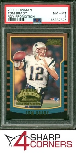 2000 BOWMAN ROOKIE OF THE YEAR ROY PROMOTION TOM BRADY RC 4SC ELITE PSA 8