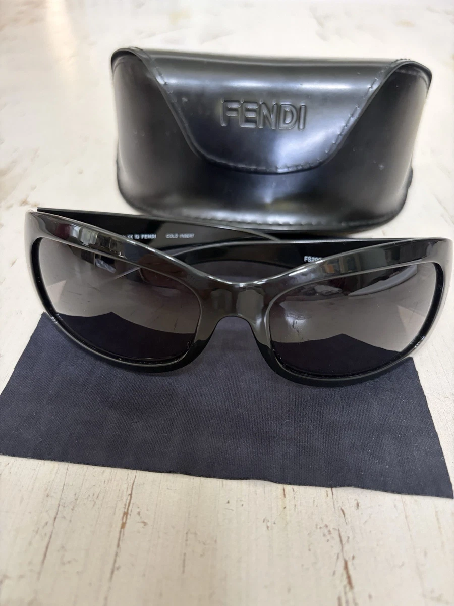 Fendi Women\'s White Frame/Black Buckle Sunglasses with Black Case New Fendi Black Buckle Leather Sunglasses with Case For Sale  main image 4