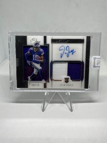 Justin Jefferson 2020 Panini One Rookie Premium Patch Auto 18/75 JERSEY NUMBER