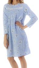 NWT Winter Fleece Nightgown Women's Medium Long Sleeve Blue Floral