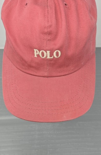 Vintage Polo Ralph Lauren Pink Spell Out Vintage Strap Hat Cap Made In USA - Picture 5 of 9