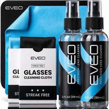 2-Pack Eyeglass Cleaner Spray Microfiber Cloth for Streak-Free Clarity