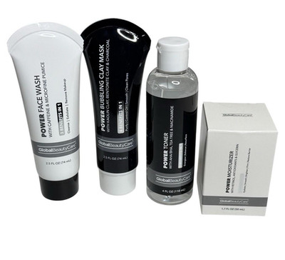 Global Beauty Care Power 4-Pc Face Skin Care Set Cleanser Mask Toner Moisturizer