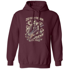 Abraham Lincoln Playing Guitar 250 Years Of Freedom Unisex Hooded Sweatshirt