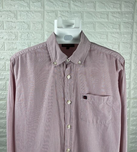 Woolrich John Rich & Bros Button Down Striped Red/Burgundy/White Shirt Men's 14 - Picture 4 of 23