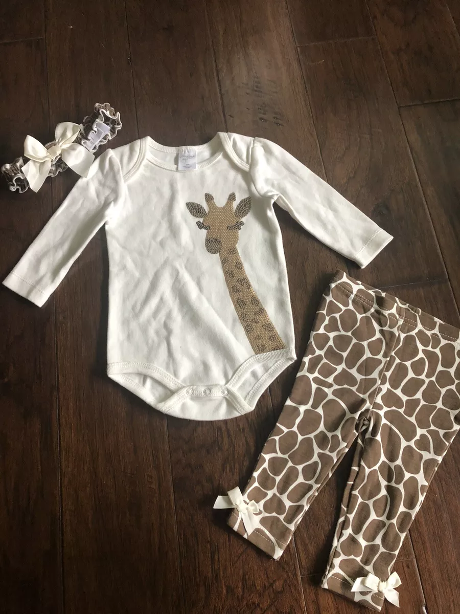 Baby girl top giraffe outfit