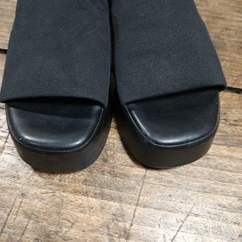 Report Damen-Sandalen Größe 8 Y2K schwarz Plateauschuhe Pantoletten elastischer Stoff - Bild 4 von 12