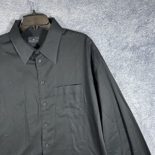 Camisa negra con botones Kenneth Cole Reaction vintage para hombre talla 17,5 36-37 XL - Imagen 7 de 17