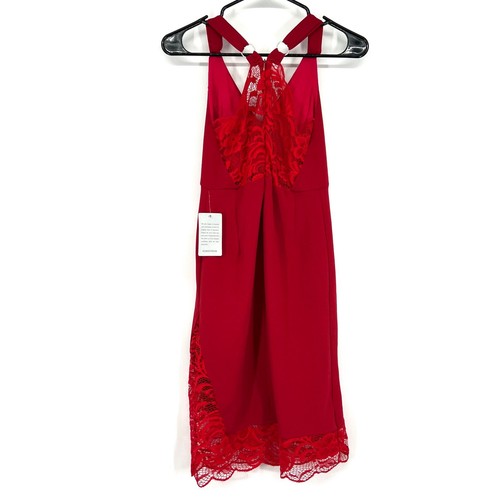 Velvet Torch Dress Womens Size Small Red V Neck Lace Racerback Mini Sheath NWT - Picture 7 of 9