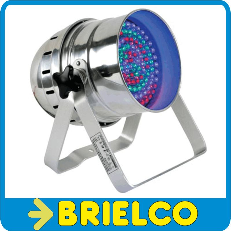 SICODELICO 180 LEDS FOCO PAR56 CORTO CROMADO 10MM 18W 230V COMPATIBLE DMX...