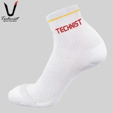 Technist Crew Sports Socks Unisex Tennis Badminton Socks Casual Yellow NWT TS-21