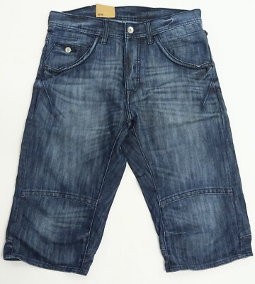 New Mens H M Blue Denim Bermuda Shorts 30