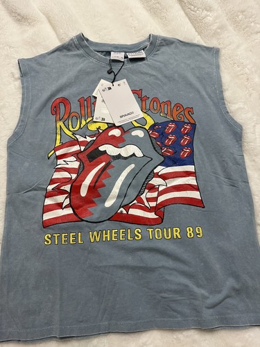 Zara Kids Rolling Stones Shirt Size 11/12 Gray - Picture 8 of 14