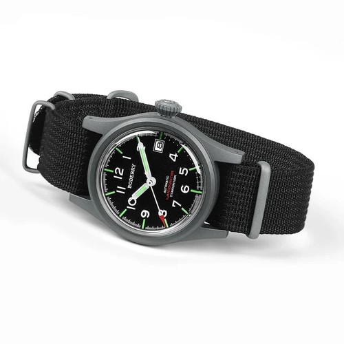 Neu Landmaster Titan Grau von Boderry Schwarz Hi-Lume Zifferblatt und Armband - Bild 7 von 24