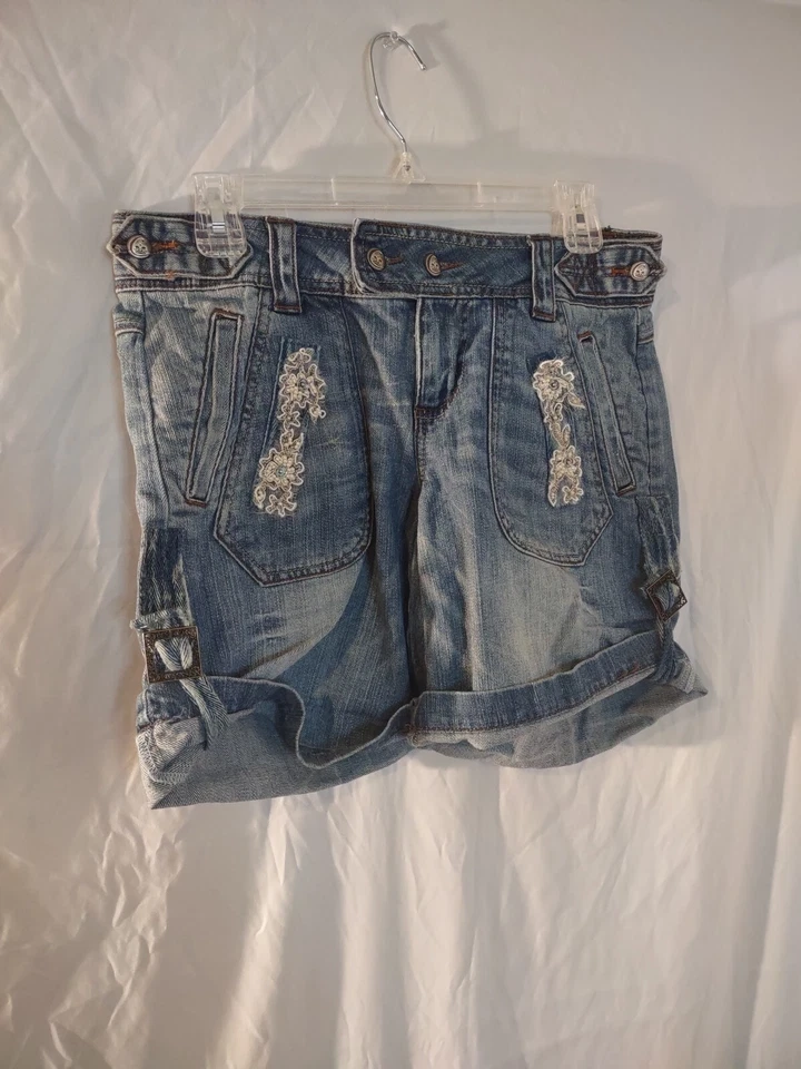 Pantalones Cortos Denim Candie's Vintage Doble Botón Talla 7 Foto 2 de 4