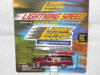 Johnny Lightning Red Cadillac Hearse W/ Surf Boards on sale Johnny Lightning Red Cadillac Hearse W/ Surf Boards on sale