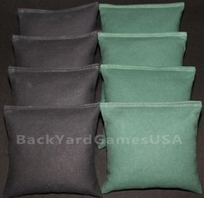 CORNHOLE BEAN BAGS Black  Green 8 ACA Regulation Corn Hole Game Toss Bags