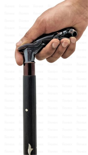 Black Antique Jaguar Head handle Wooden Walking Stick 3-Fold Walking Cane gift - Picture 7 of 10