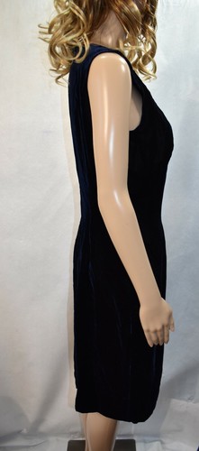Vestido Morton Myles For The Warrens Azul Marino Cuentas Terciopelo Talla 8 Para Mujer De Colección - Imagen 5 de 8