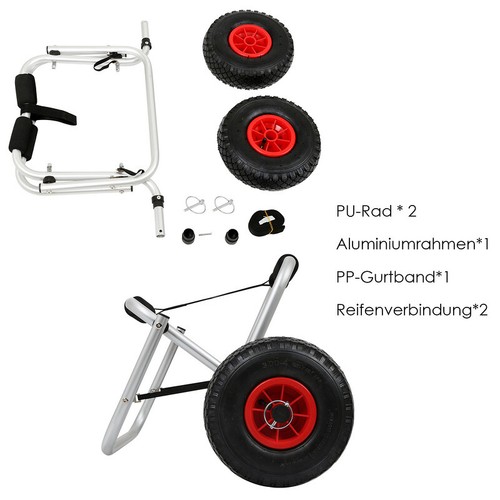 Kajakwagen für müheloses transportieren Kanuwagen Bootswagen Bootstrailer 80kg - Bild 6 von 10