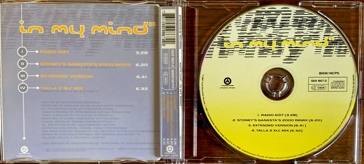 Mega Rare ANTILOOP In My Mind Remixes Talla 2XLC BiGod Limited