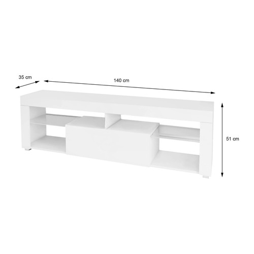 Armadio supporto per TV mobile basso bianco multimedia intrattenimento legno MDF - Foto 4 di 5