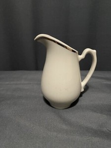 Seville Homer Laughlin Chine White Creamer Gold Trim Vtg