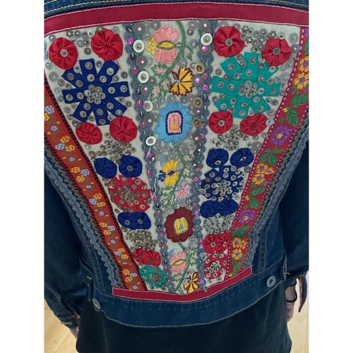 Lucky Brand XS NWOT Tomboy Trucker Embroidered Jean Jacket - Picture 7 of 8