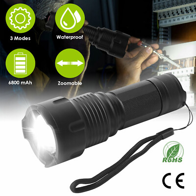 Lampe Torche LED Tactique 2000 Lumens, Zoomable, étanche, Aluminium - Neuve