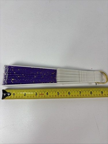 Eventail Pliant Moon Design Golden Foldable Hand Fan Pre-Owned - Picture 13 of 13