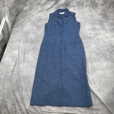 Valerie Stevens Dress Women 2P Blue Linen Blend Chambray