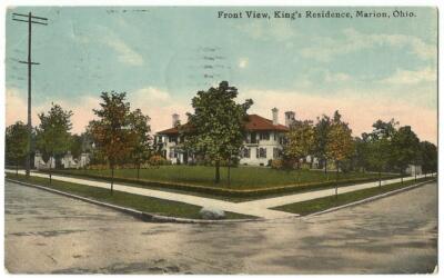 Marion Ohio OH ~ King's Residence Home Front View 1912