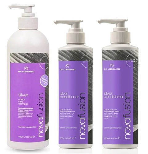 DE LORENZO NOVA FUSION SILVER SHAMPOO 500 ML AND CONDITIONER 500 ML DELORENZO - Picture 2 of 3