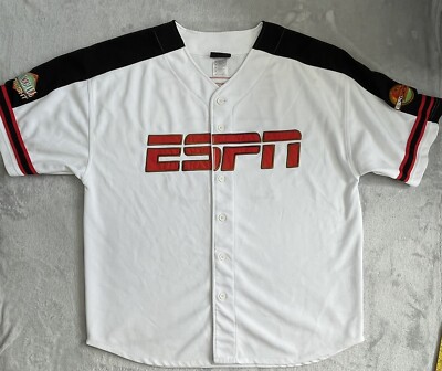 ESPN Zone Baseball Trikot weiß TV Network Größe 2xl 3xl
