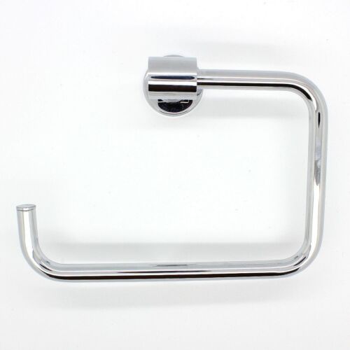 Wall Mounted Toilet Roll Holder New Square Design Chrome Bathroom Cloakroom - Picture 2 of 10