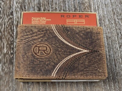 ROPER BROWN GENUINE DISTRESSED LEATHER BIFOLD WALLET | eBay